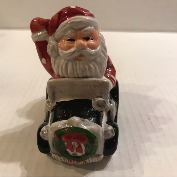Vintage Santa And Toy Filled Car Salt & Pepper Shaker Set Hand-Painted - Picture 7 of 16